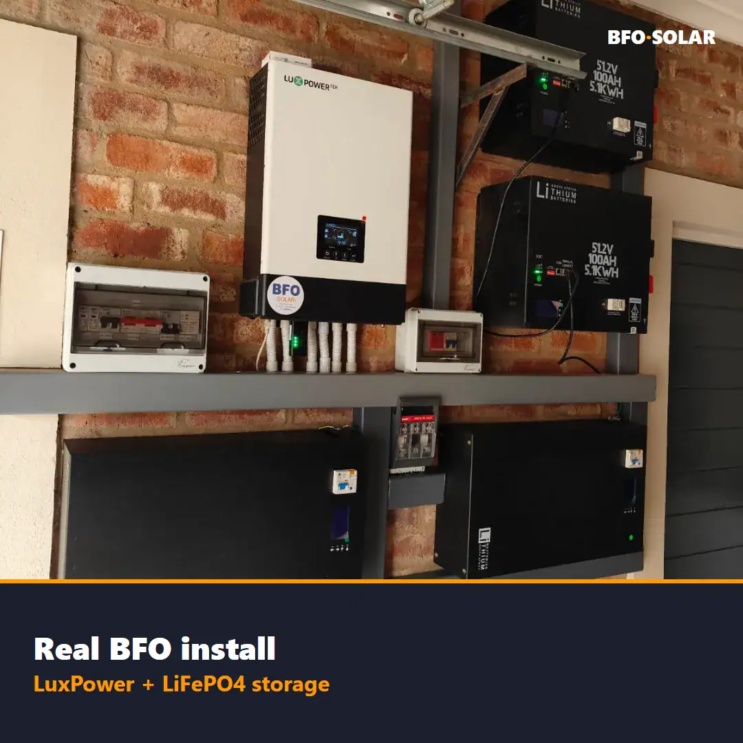 Real BFO Solar install - LuxPower inverter and LiFePO4 battery storage