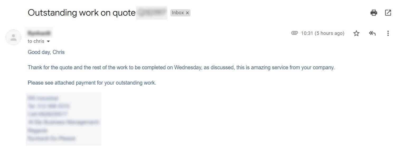 Outstanding work review